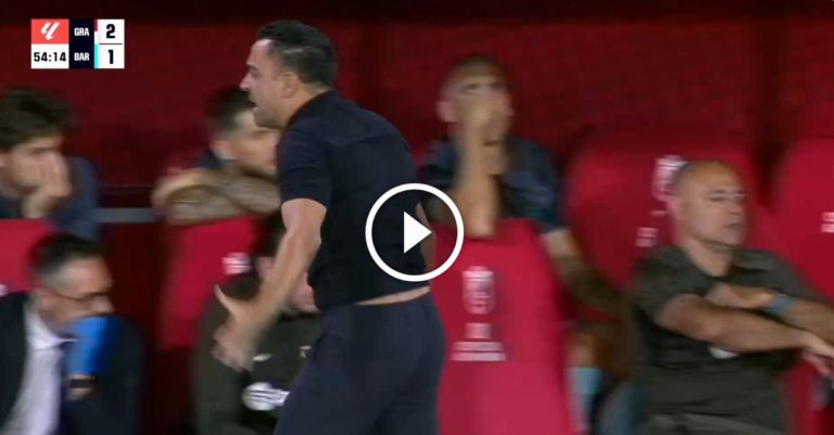 The shot that made Xavi lose his feelings and break the bench in a strange and strange way