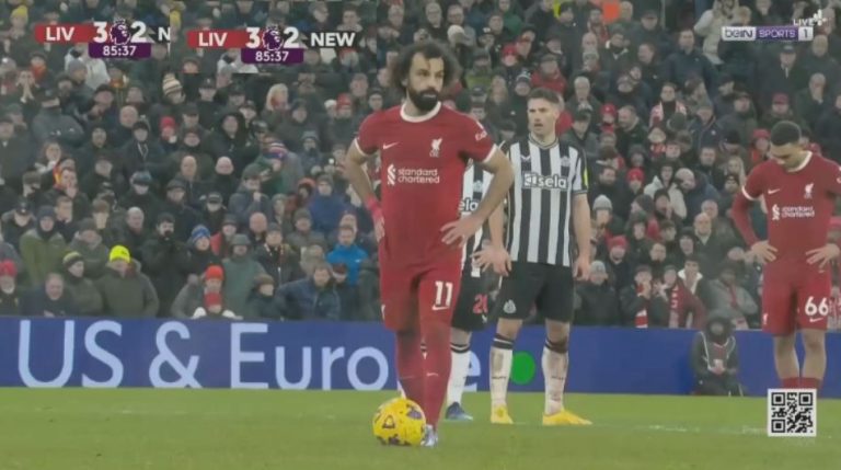 Watch: Salah’s second penalty kick against Newcastle today