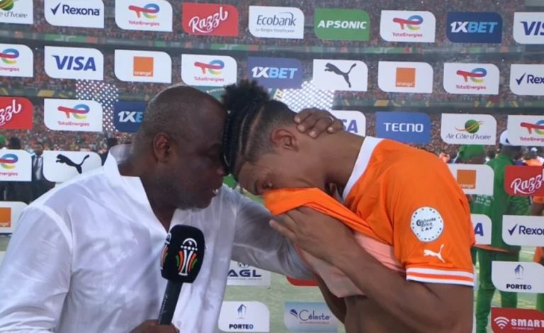 Hysterical crying from Sebastien Haller and the Ivorian reporter in a touching scene
