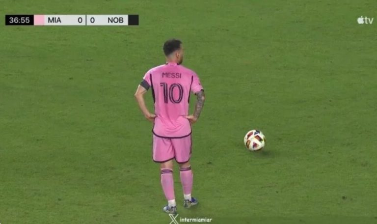 The strange free kick that Messi took with his team, Inter Miami, today