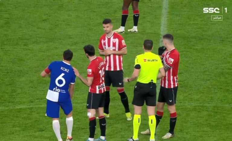 A historic scene from Athletic Bilbao fans during the moment a fan fainted in the stands in the Spanish King’s Cup semi-final