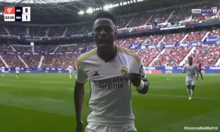 Vinicius Junior sends a strongly worded message to Guardiola before the match between Real Madrid and Manchester City, with a world-class goal against Osasuna