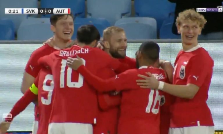 The fastest goal in the history of friendly matches by an Austrian player against Slovakia, after only 5 seconds