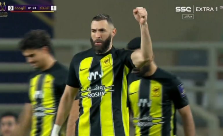 Karim Benzema’s wonderful goal with Al-Ittihad a while ago