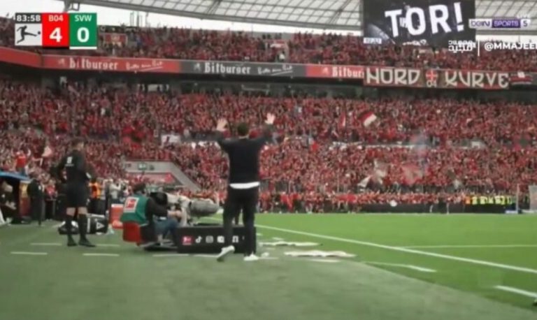 The strange moment that happened between Xabi Alonso and Bayern Leverkusen fans