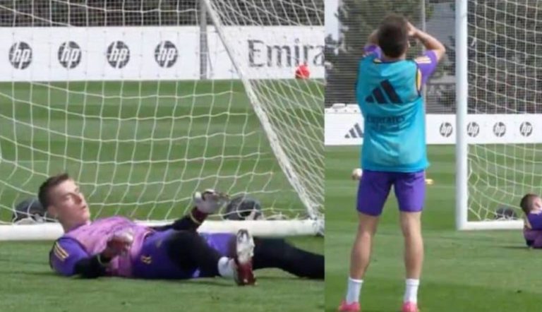 Arda Guler and Lunin elicit groans from Real Madrid players in training
