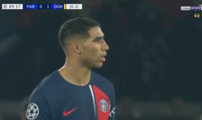 Achraf Hakimi gives the Borussia Dortmund player a h.arsh lesson that sp.oiled the joy of qualifying for the Champions League final.