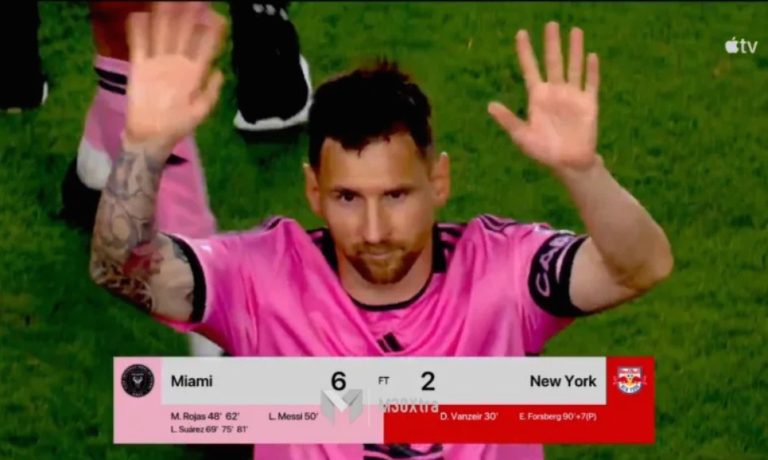 Messi’s Hollywood and historical scenario against New York Red Bulls, making 5 goals and scoring a goal in a historic match