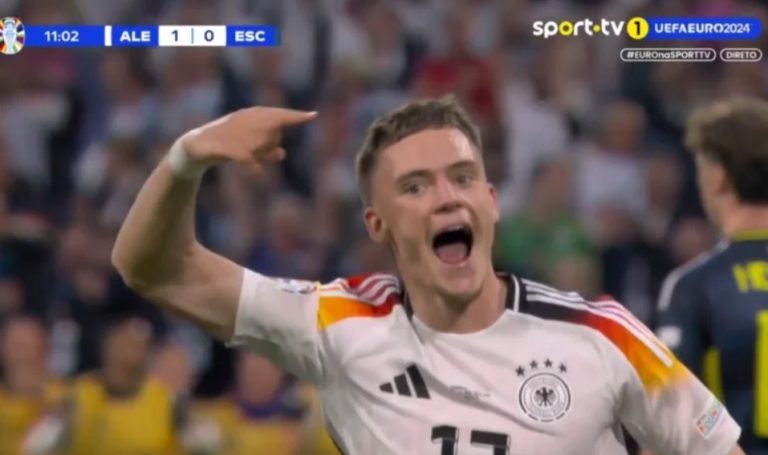 Germany’s first goal against Scotland at the opening of the Euro and a crowd ea.rthquake in the capital, Berlin