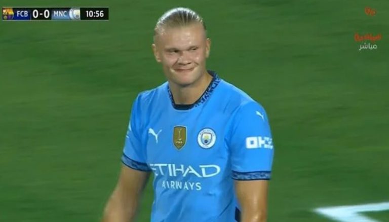 The controversial shot and the strangest arbitration case occurred between Haaland and goalkeeper Peña in the match between City and Barcelona in America