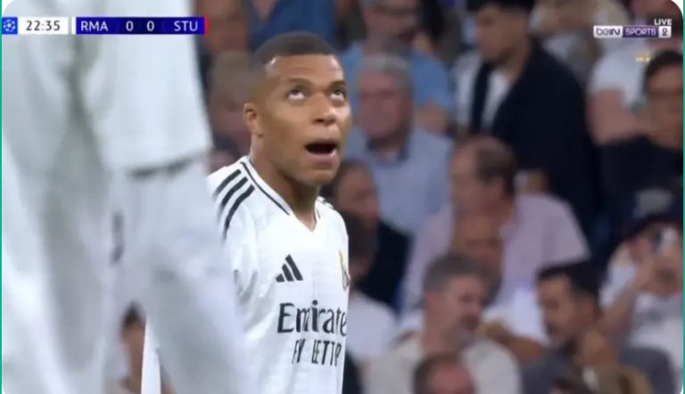 Mbappe’s chance and world-class skill against Stuttgart and the goalkeeper’s reaction