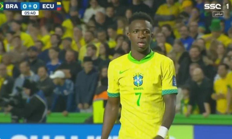 Vinicius Junior causes a strange shot in the Brazil-Ecuador match in the World Cup qualifiers