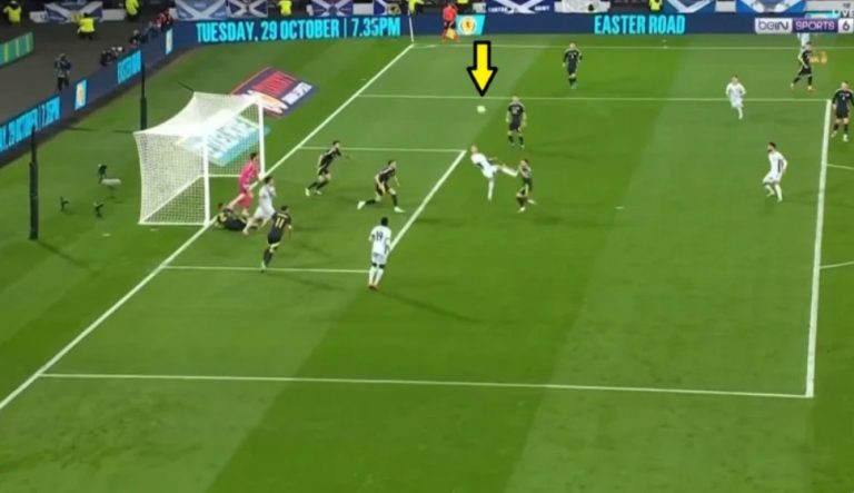 Cristiano Ronaldo’s stunning bicycle kick against Scotland that nearly resulted in a world-class goal