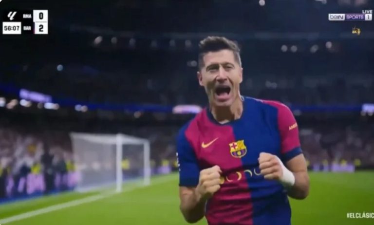 Lewandowski’s fantastic double against Real Madrid in El Clasico in less than two minutes