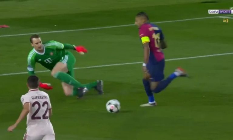Barcelona’s very quick goal against Bayern Munich after only 55 seconds from the start