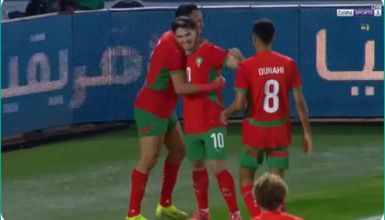 A rare and strange goal by Brahim Diaz with the Moroccan national team in the African Cup of Nations qualifiers