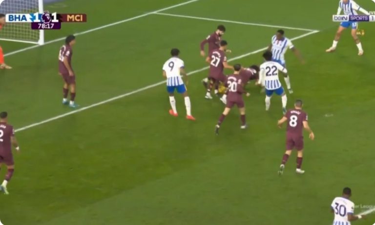 The amazing goal that was scored against Manchester City in the English Premier League today