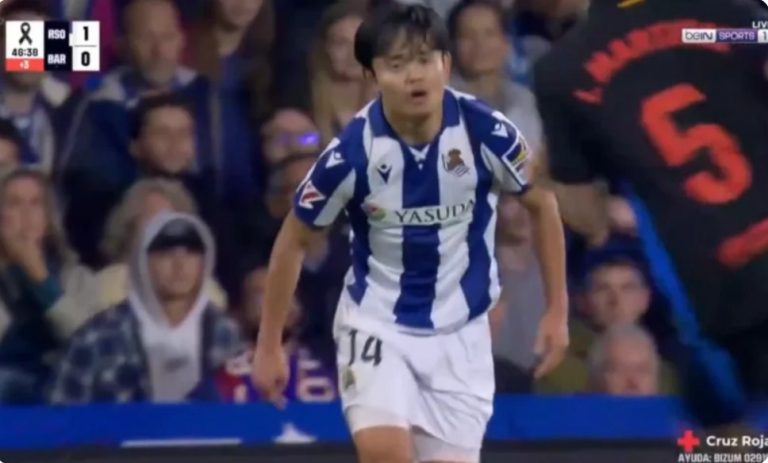 A World-Class shot from Japan’s Kubo Against Barcelona Players in La Liga Today