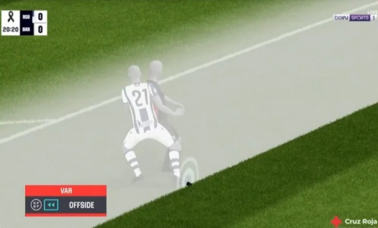 The controversial shot in Barcelona’s amazing goal against Real Sociedad today