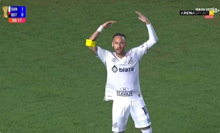 Neymar’s amazing shot in his first appearance with Santos and the reaction of the Brazilian fans