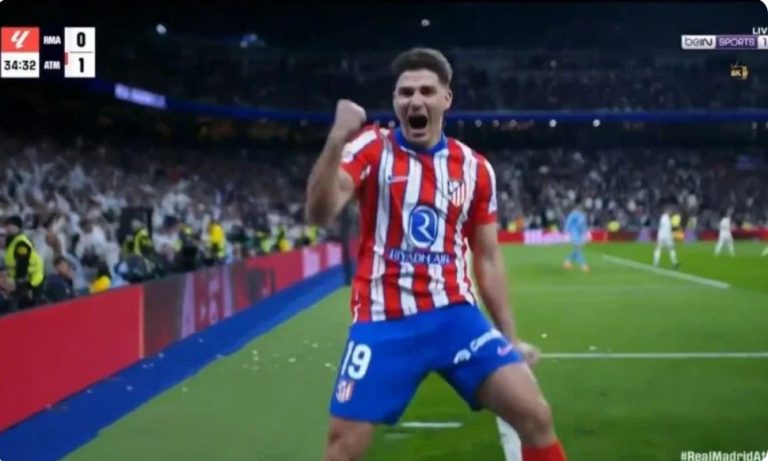 The first penalty kick that will be immortalized in the Madrid derby and will be classified as the most terr,ifying penalty due to what happened between the Argentine Julián Álvarez and goalkeeper Courtois