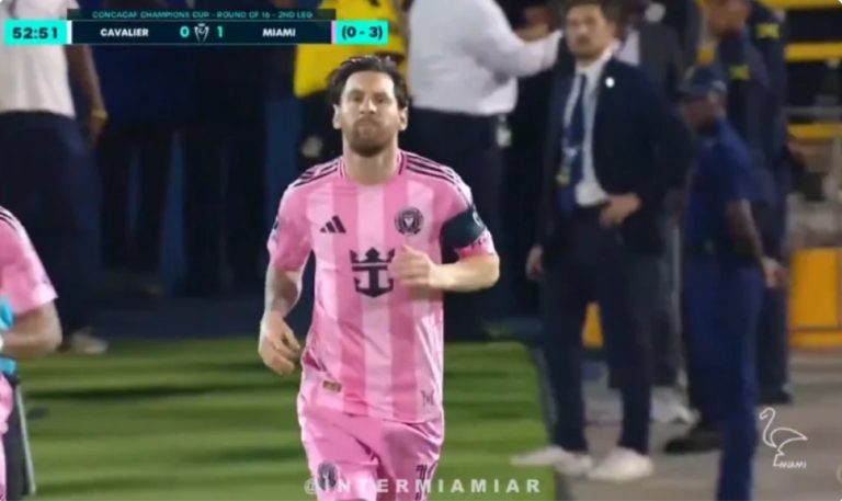 Watch the historic reception from the opposing fans as Messi steps onto the field in the Cavalier vs Inter Miami match in the CONCACAF Champions League today