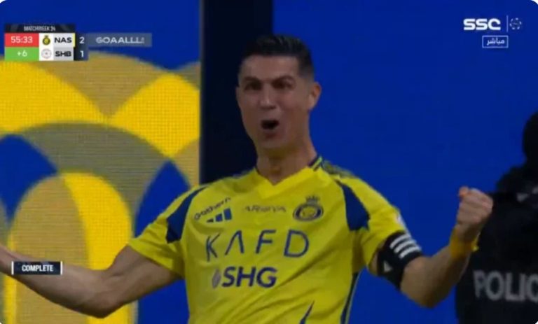 Ronaldo’s ro,cket goal that sh,attered the net and caused the goalkeeper to suffer temporary bli,ndness, unable to see the ball due to its incredible power and speed