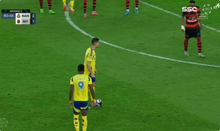 The first free-kick in the history of the Saudi Pro League to be officially recorded under Cristiano Ronaldo’s name due to the unique and unexpected technique he used in creating and executing it