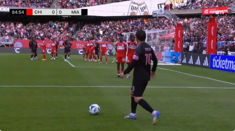 Messi invents a crazy new way to take a free kick from an impossible position after a heroic moment that no one else at Inter Miami could ever pull off.