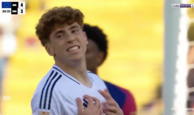 The first heartbreaking and emotional scenario in El Clásico history occurred with young Víctor Muñoz after he came on as a substitute against Barcelona today.