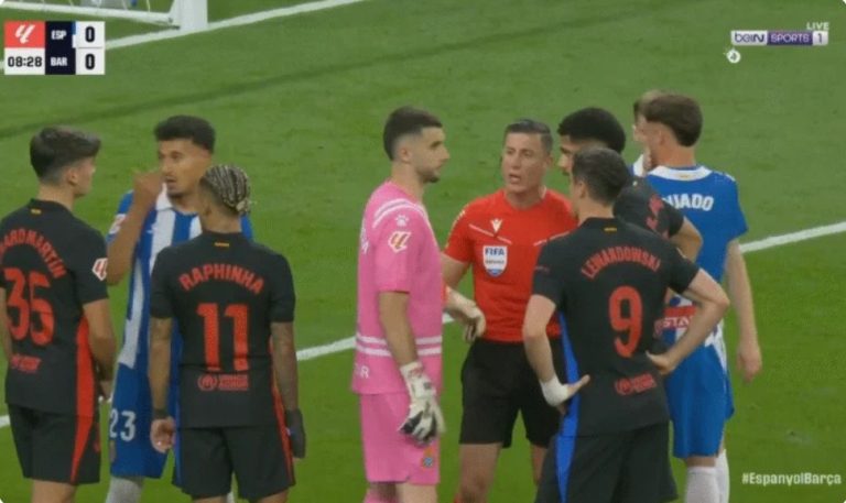 A shocking incident shook the European football world and led to the suspension of the Barcelona derby, with the Espanyol supporters’ group leaving the stadium within the first 10 minutes of the match.