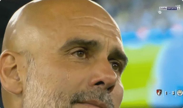 Guardiola asked Manchester City’s management to let go of De Bruyne at the end of this season… so look at his emotional reaction and hysterical tears as he bid farewell after the end of the City vs. Bournemouth match.