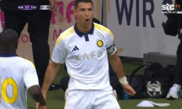Video of Ronaldo’s stunning goal against French side Toulouse today in Al Nassr’s friendly match.