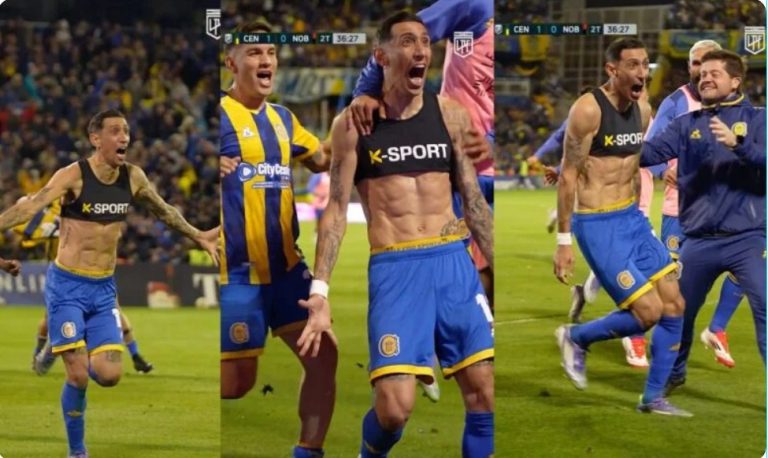 Di Maria’s historic free kick that sealed the victory for his team Rosario in the d,ying moments of the Argentina Clasico today.