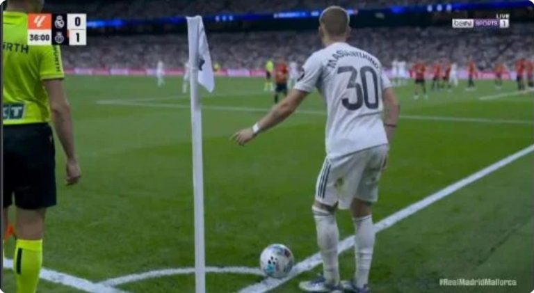 Watch the incredible corner kick scored by Real Madrid players against Mallorca in today’s Spanish league match.