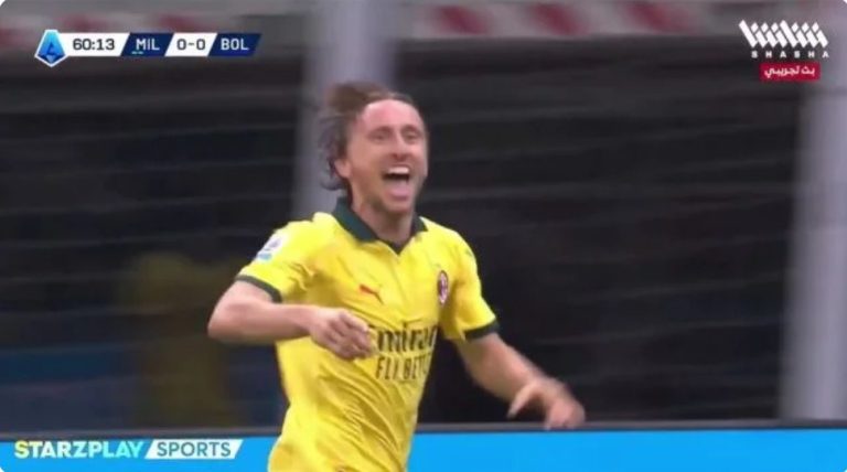 Watch Modrić’s world-class goal that sealed Milan’s victory over Bologna in the Italian league today.