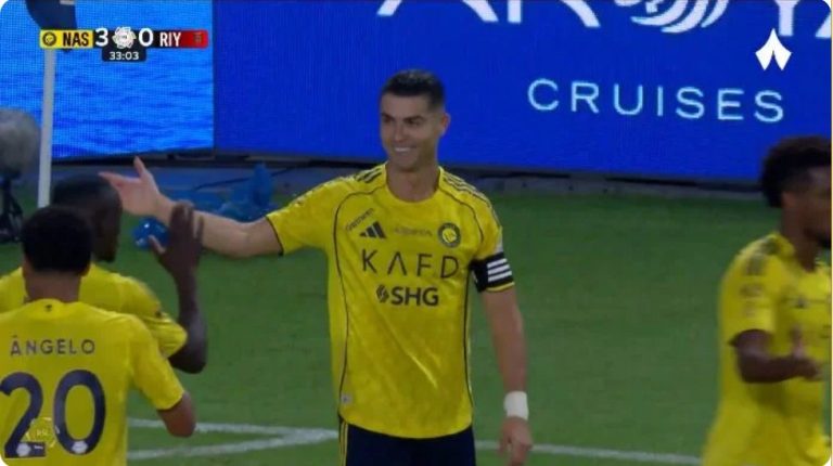 Watch Ronaldo’s stunning goal in the Saudi Pro League today.