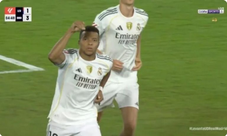 Watch Mbappé’s incredible penalty against Levante in the Spanish league today.