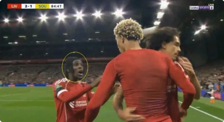 Watch the strange and shocking scenario carried out by Hugo Ekitike, Liverpool’s striker, against Southampton in the cup.