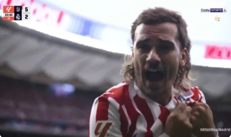 Watch the strange and amazing way Atletico Madrid scored the fifth goal against Real Madrid in the derby.