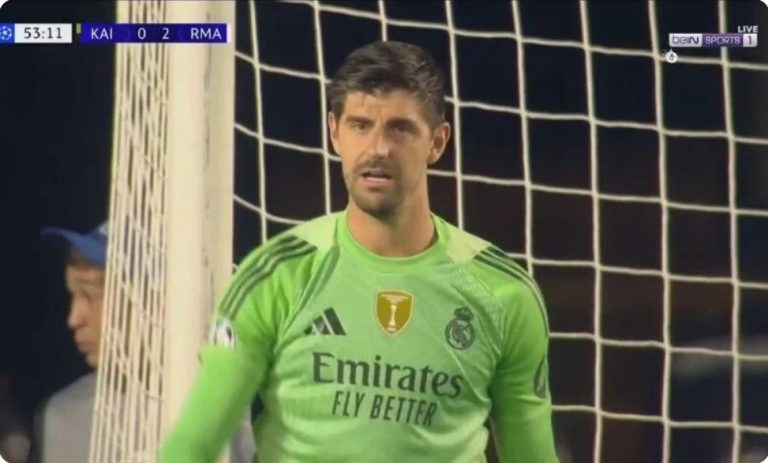 Watch the unbelievable thing goalkeeper Courtois did during Real Madrid’s second goal against Kairat Almaty in the UEFA Champions League.