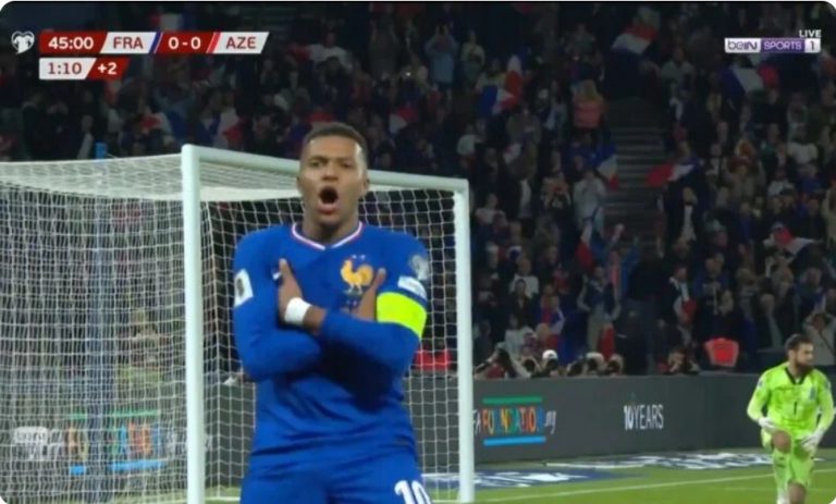 Watch Mbappé’s historic and legendary goal against Azerbaijan in the World Cup qualifiers today, and the unbelievable skill he used to break through the defense, then look at the incredible finish that happened in the end.