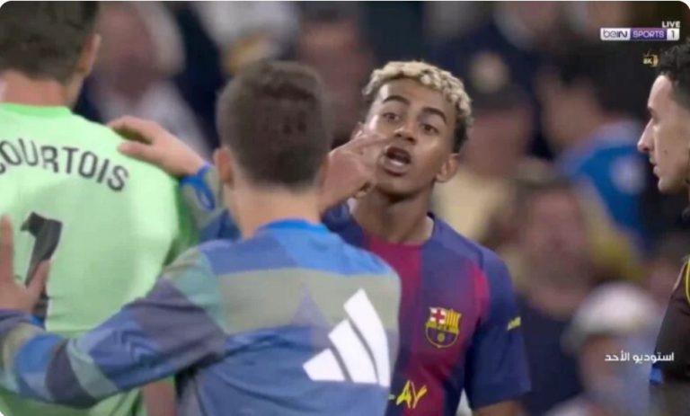 Watch the scuffle that happened between Real Madrid and Barcelona players because of Lamine Yamal in the final seconds before the referee blew the final whistle of the Clasico.