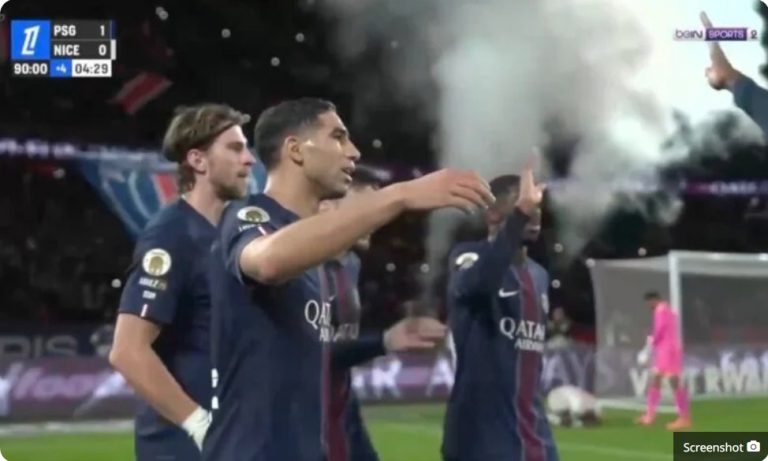 Watch Paris’ decisive winning goal in the final moments of the match against Nice, at the moment when the referee was about to blow the final whistle, and Paris stumbled for the second consecutive time.