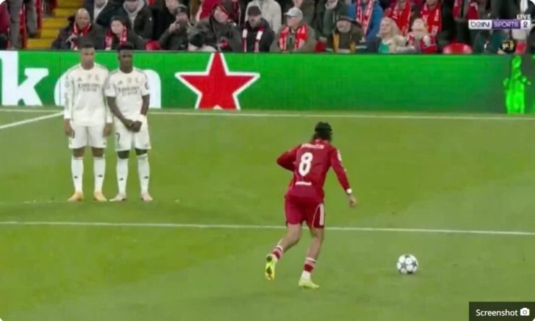 Watch the incredible free kick that sealed the victory for Liverpool against Real Madrid in an unexpected surprise in today’s Champions League match.