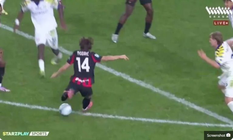 Watch the incredible shock that happened to Luka Modrić in the final seconds of the Parma vs. Milan match.