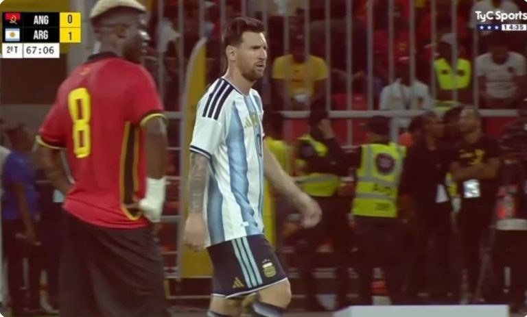 Watch the historic moment of Messi’s substitution that shook all of Africa, and what happened between him and the Angola fans as he left the field!