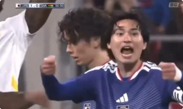 A scene not for the faint of heart… A Japan national team player causes a terri,fying injury to a Ghana player, making him sc,ream at the top of his lungs in the Japan vs. Ghana match!