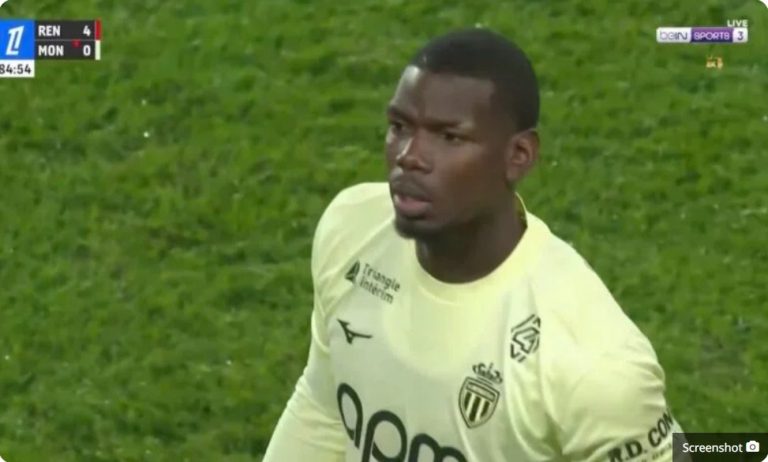 Watch Paul Pogba’s historic reception after two years of suspension and the reaction of Rennes and Monaco fans as he steps onto the field.