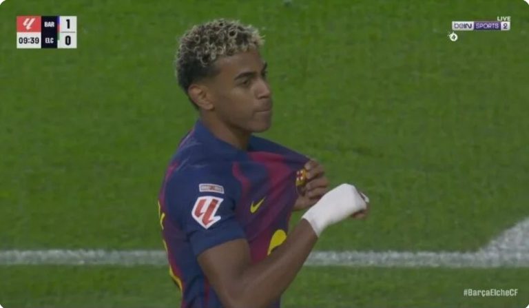 Watch Lamine Yamal’s world-class goal against Elche in La Liga today. Keep an eye on Lamine’s skill, followed by the stunning finish, and the hysterical celebration from the coach and fans.